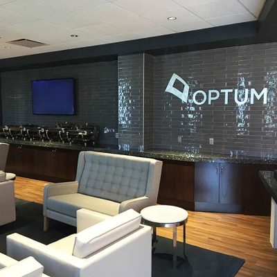 seating and feature wall